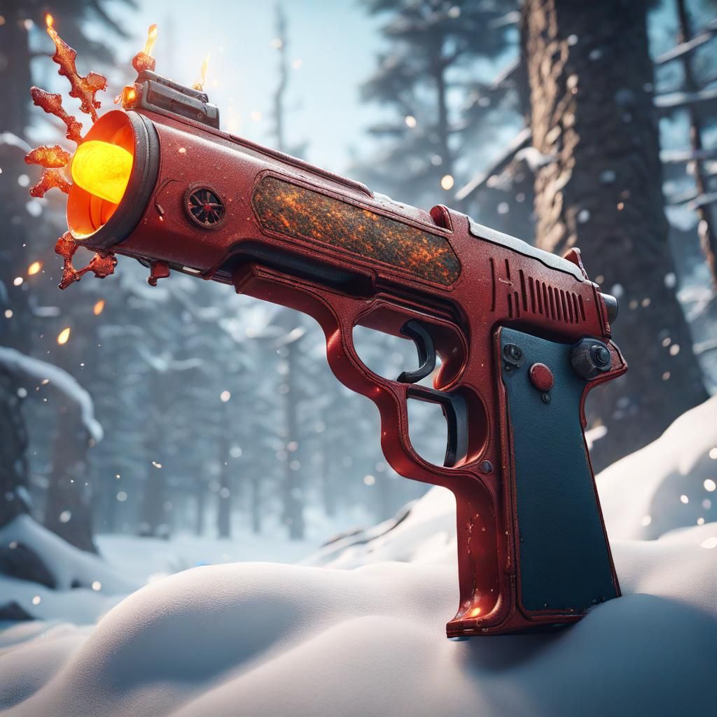 Flare Gun in Snowy Forest: Matte Painting