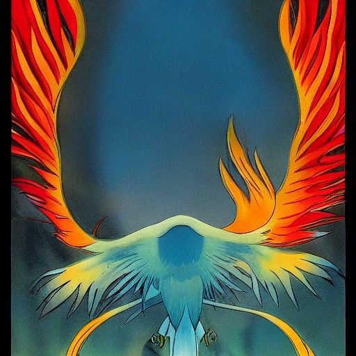Studio Ghibli Inspired Firebird Illustration
