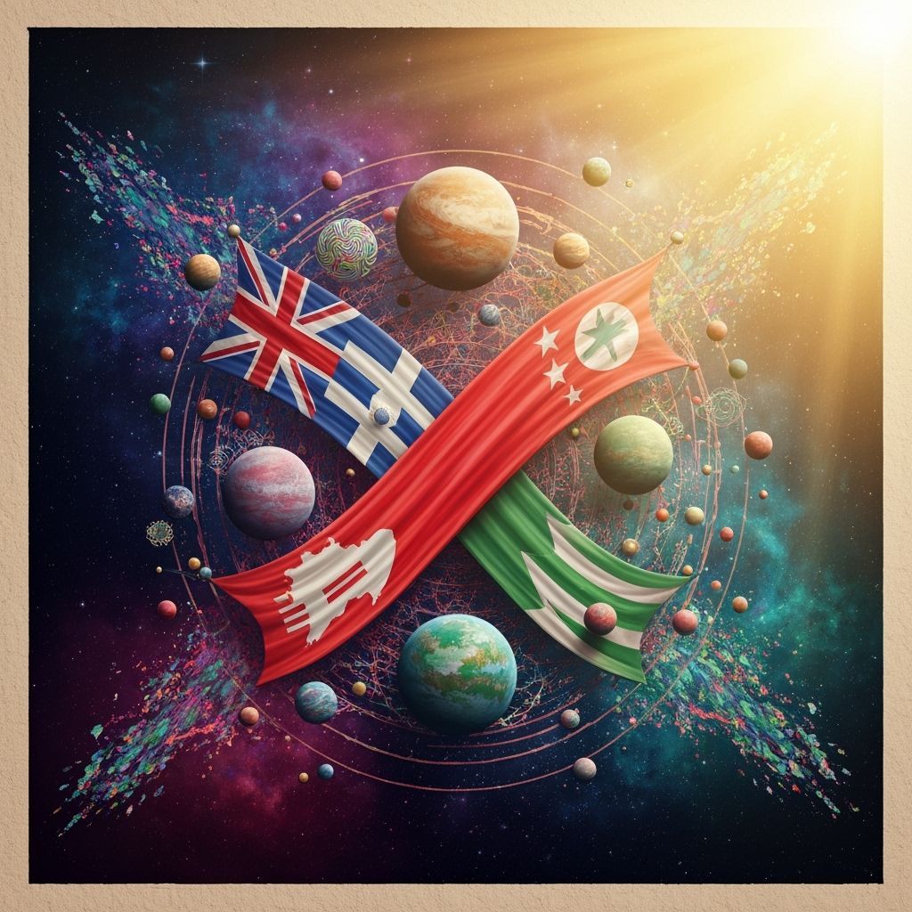 Cosmic Flags Adrift in Psychedelic Space