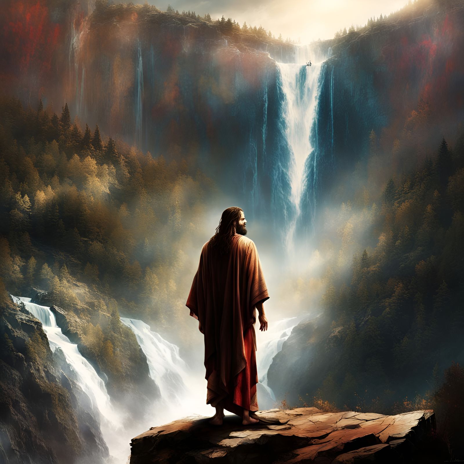 Jesus on Mountain: Photorealistic Award-Winning Image