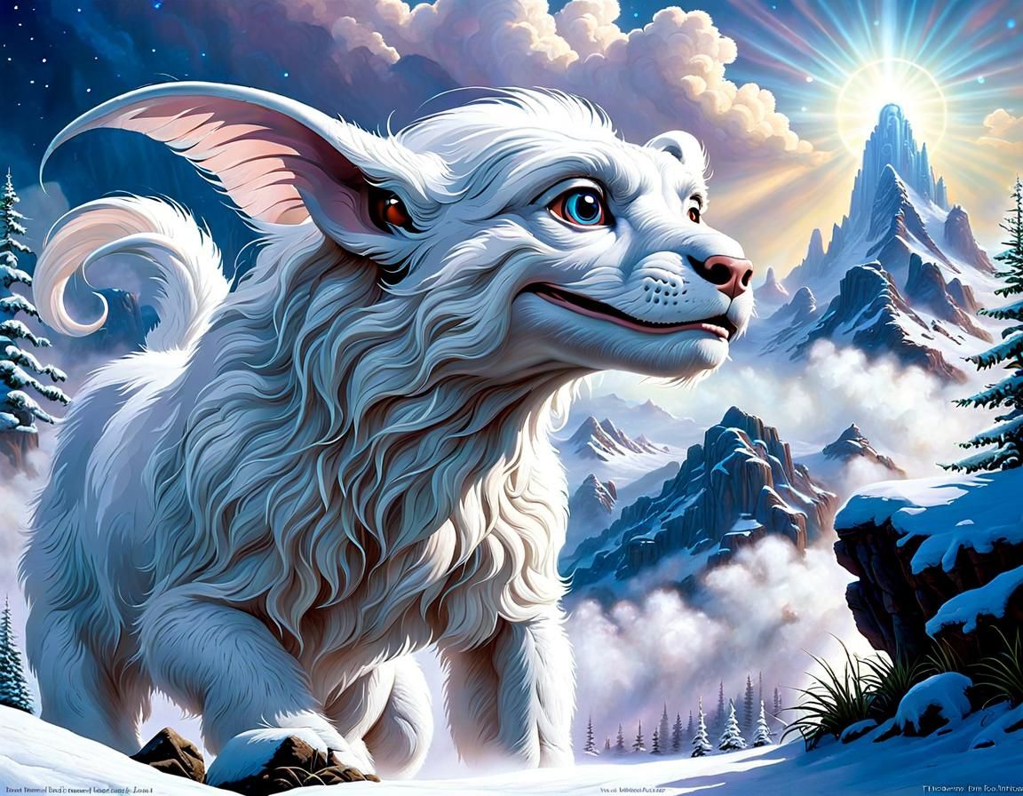 Falkor the Luckdragon in Whimsical Fantasy Setting