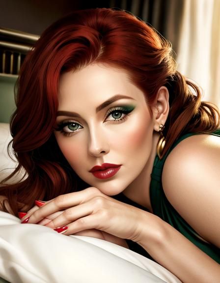 Classic Beauty: Irish Pin-Up Model in Golden Hour