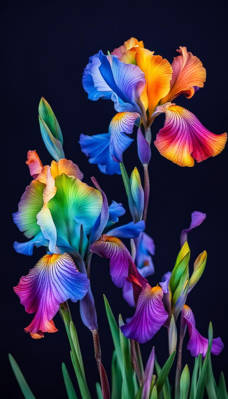 Colorful Aurora Borealis as Impressionist Art