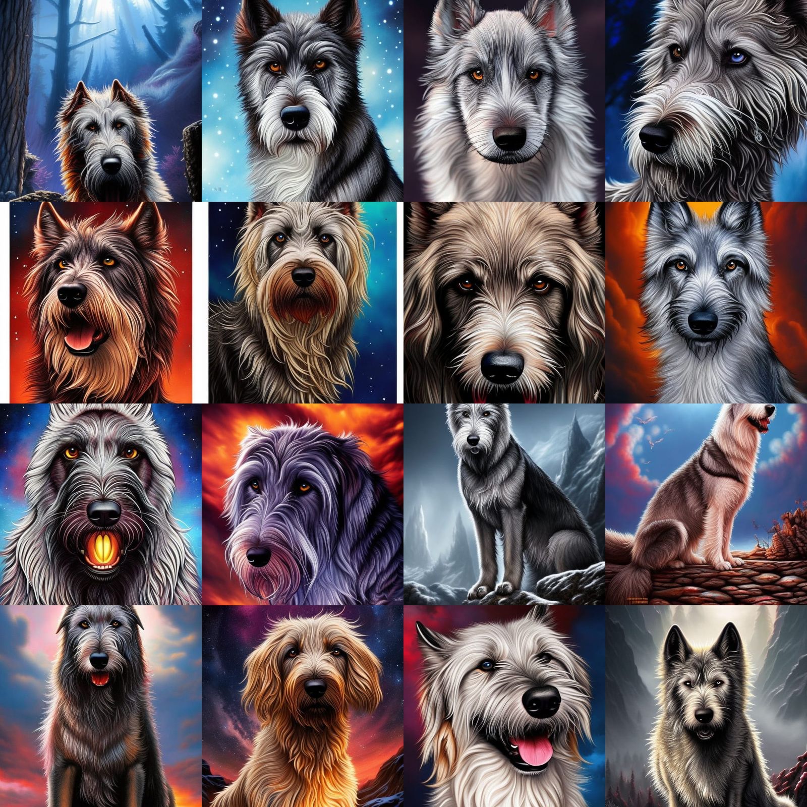 Adorable Wolfhound: A Digital Masterpiece in Cel-Shaded Styl...