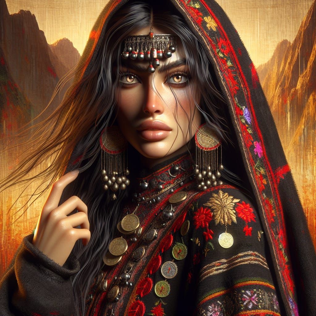 Hyperrealistic Goddess of Nuristani Fertility in Epic Style