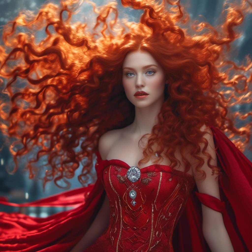 Icy Redhead: Klimt-Inspired Freeze Power