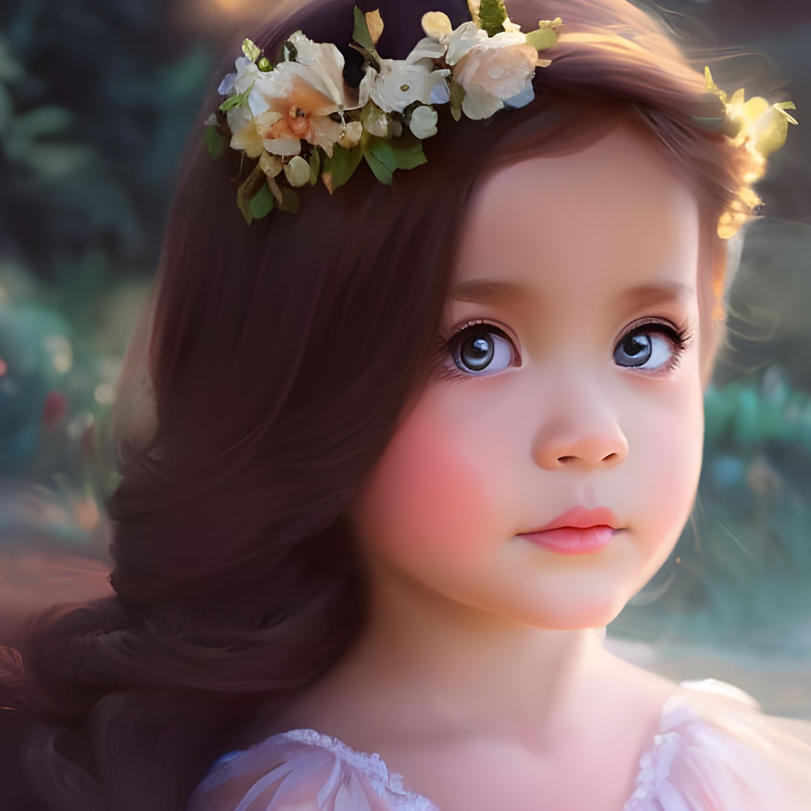 Adorable Princess Belle: Majestic Oil Painting