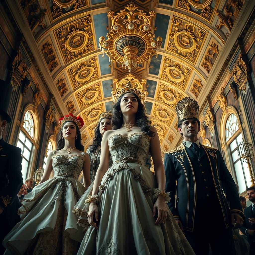 Luxurious Baroque Royalty in Hyperrealistic Splendor