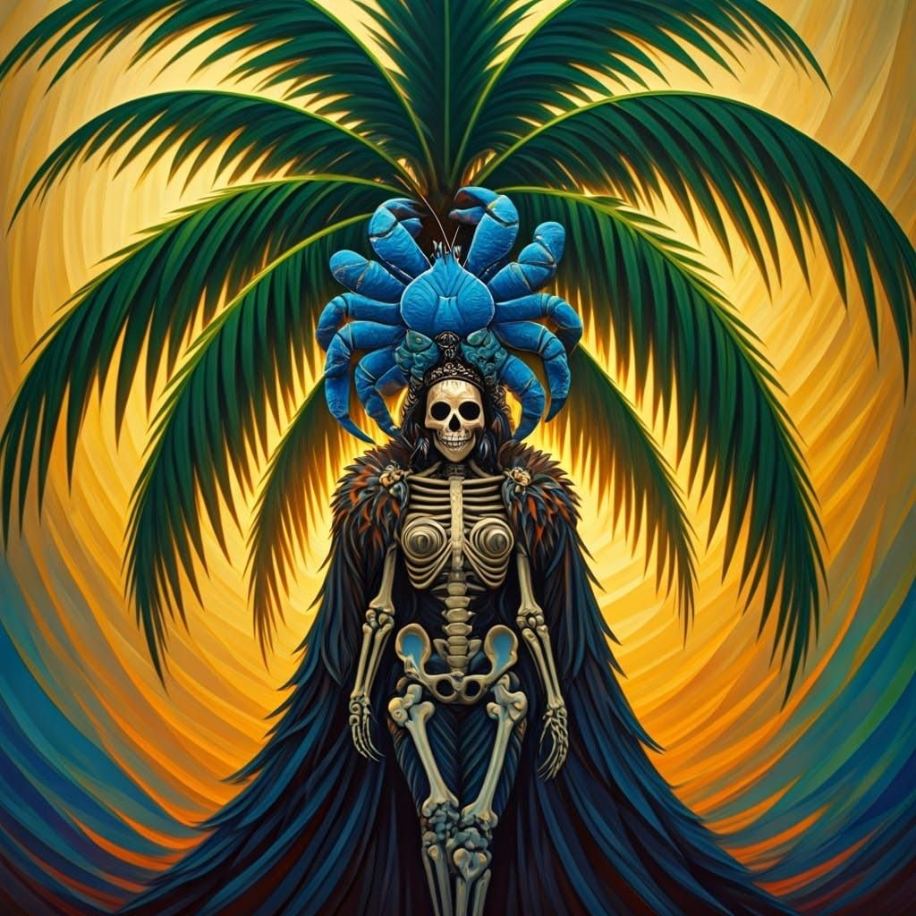 Blue Coconut Crab Voodoo, Abstract Expressionism