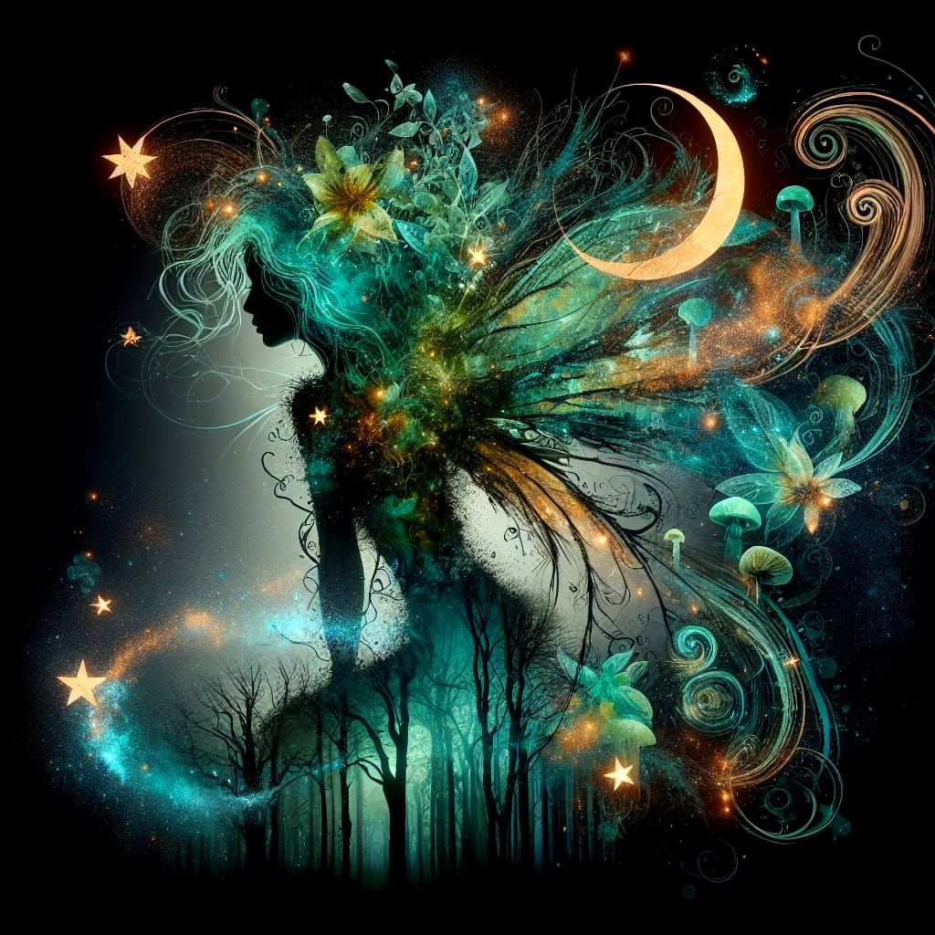 Ethereal Fairy Merges With Mystical Forest