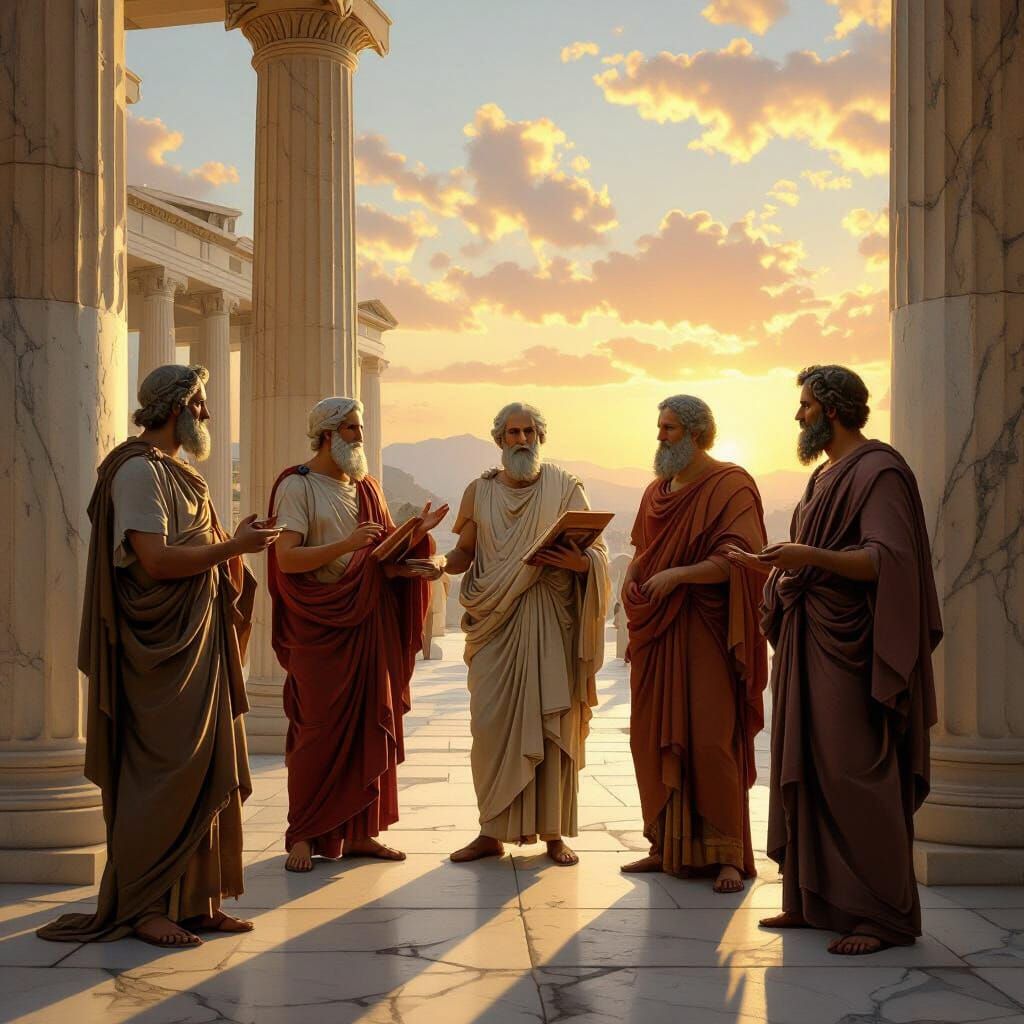 Ancient Greek Philosophers Teaching in the Agora