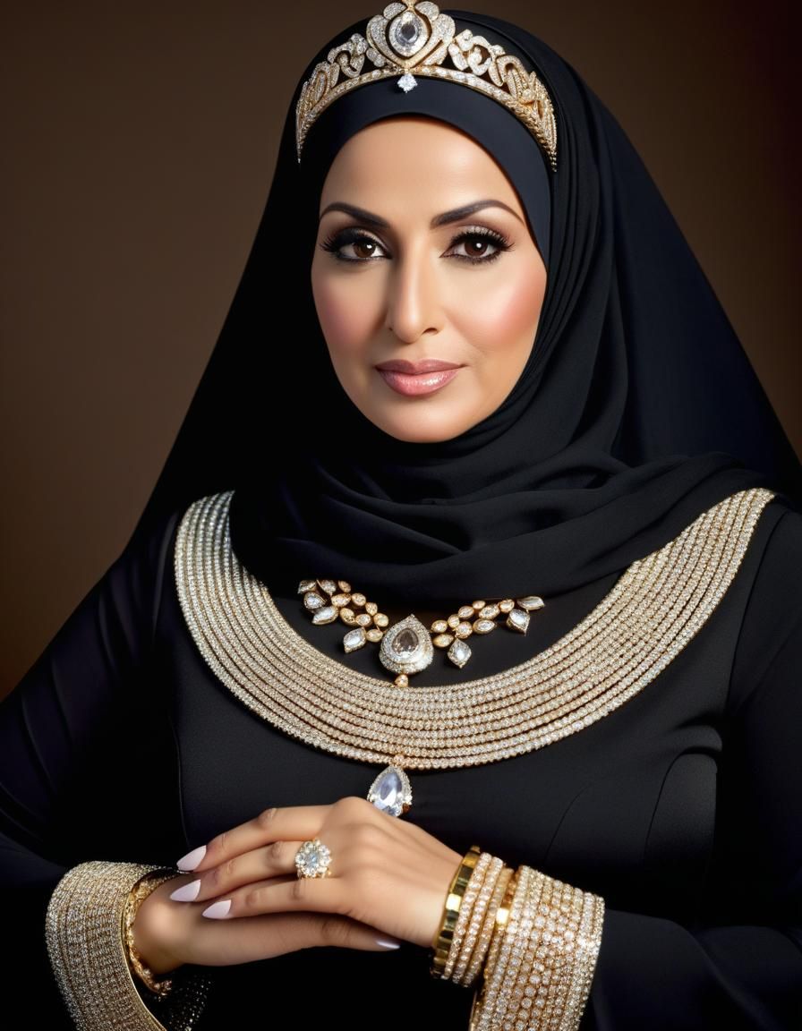 Middle Eastern Woman in Hijab, Oil Portrait