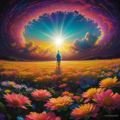 Bliss After Sunrise: A Neo-Impressionist Oil Painting