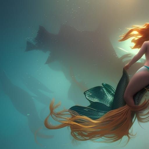 Mermaid and Whale Underwater Concept Art