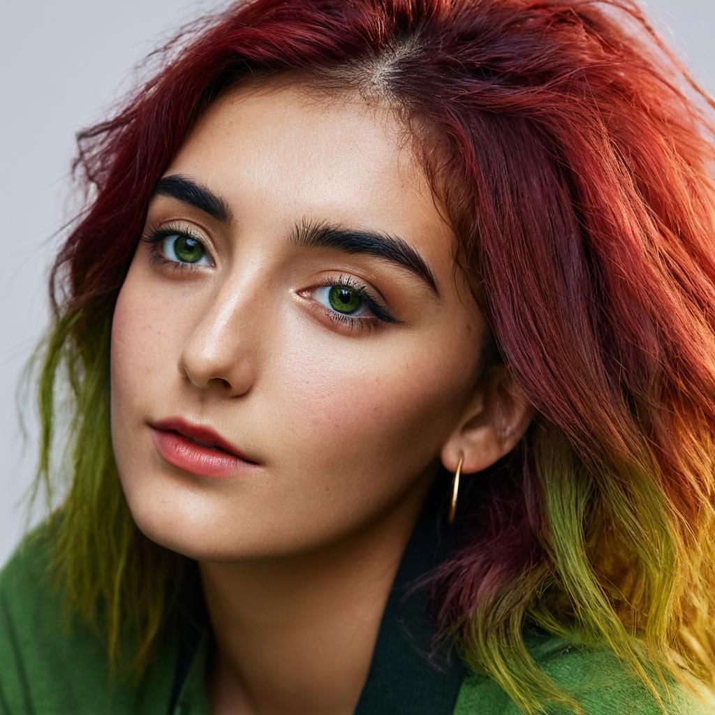 Realistic Portrait of Italian Woman with Red Hair