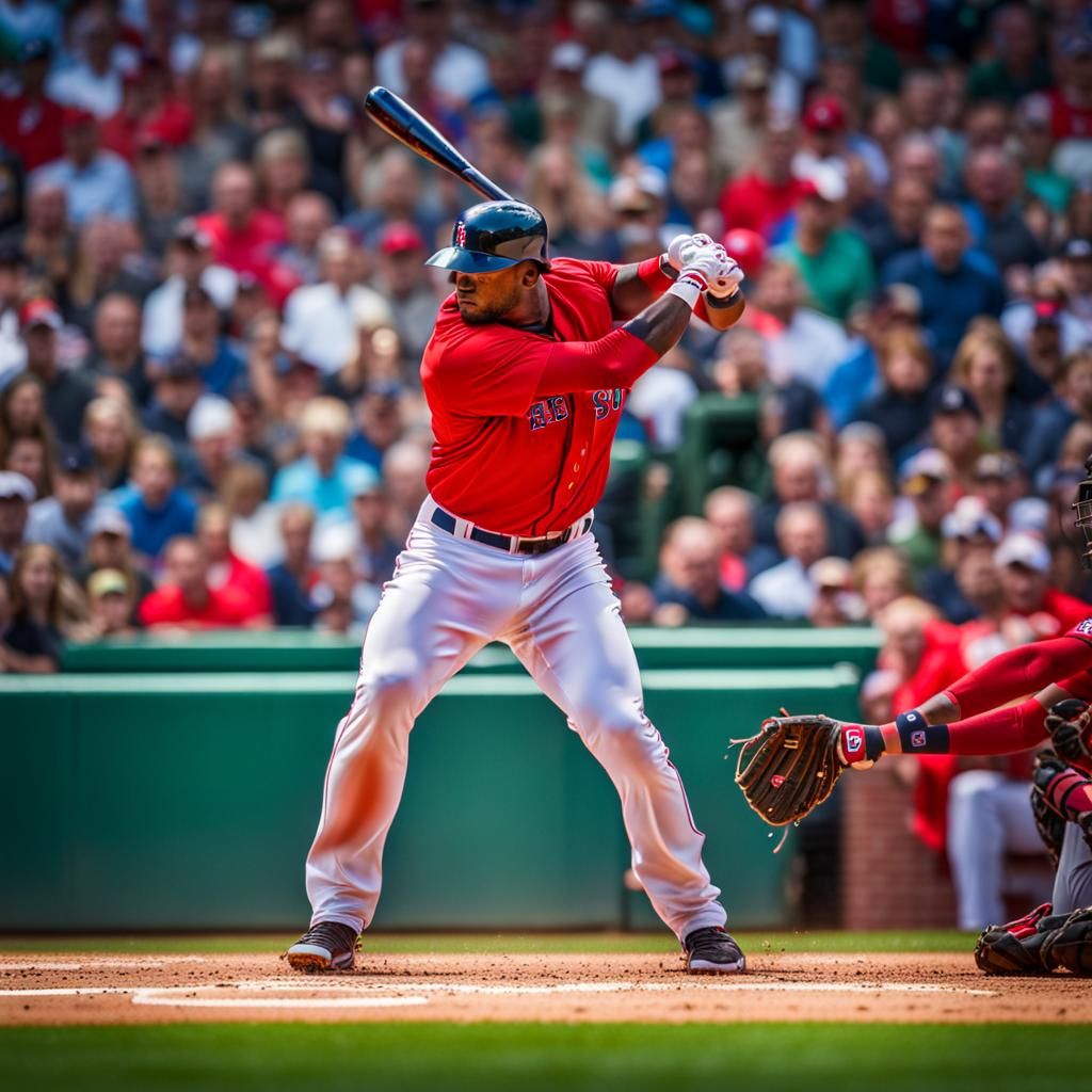 Red Sox Batter Hits Home Run at Fenway