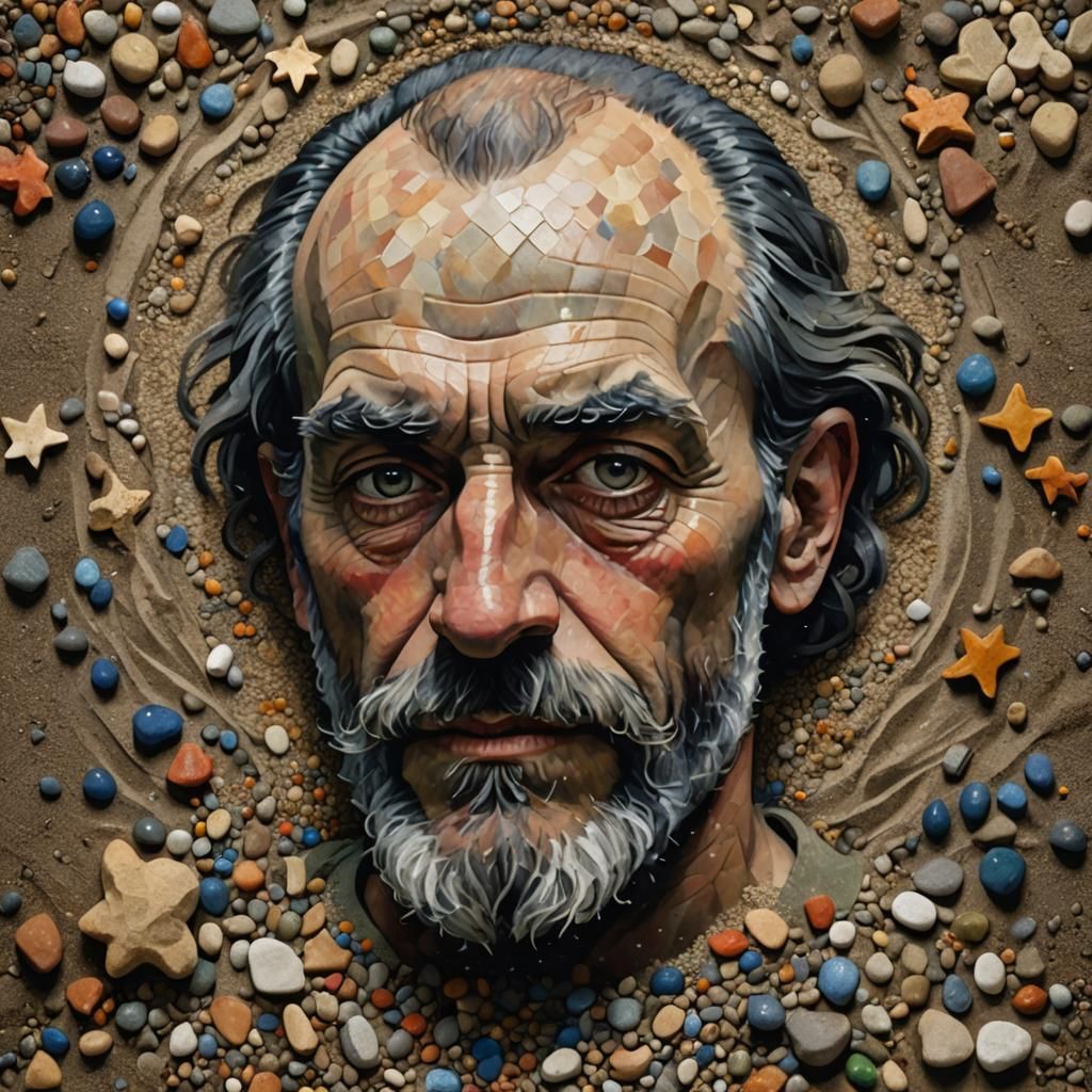 Pointillist Portrait with Celtic Knot Elements