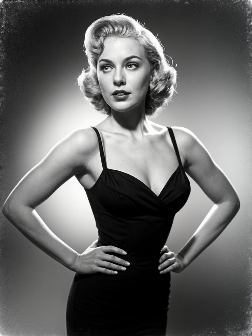 1950s Pin-Up in Vintage Film Noir Style