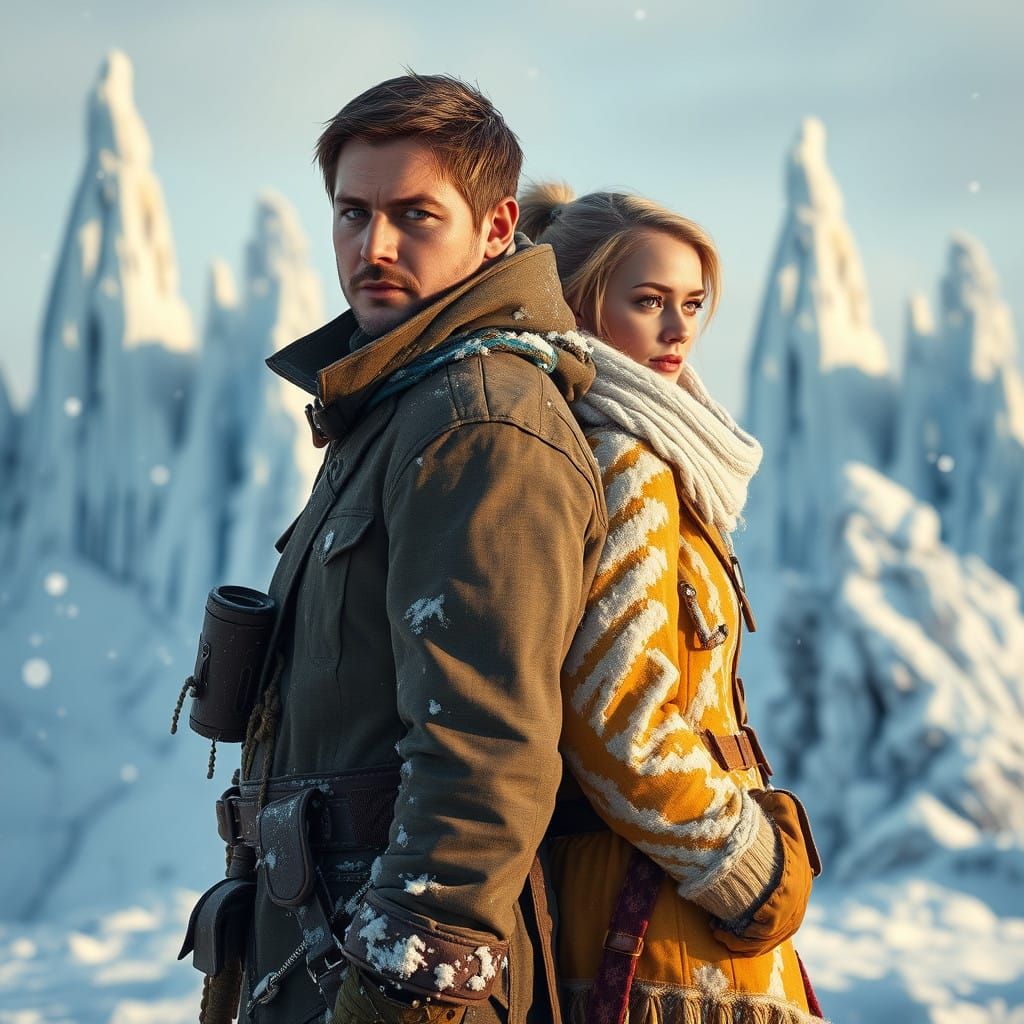 Karl Urban and Malin Akerman in a Snow-Covered Winter Wonder...