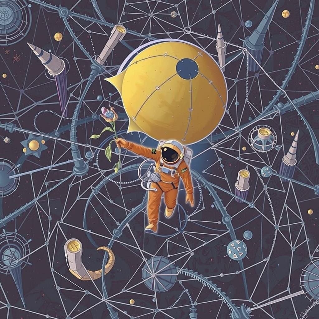 Astronaut on Alien World in Surreal Style