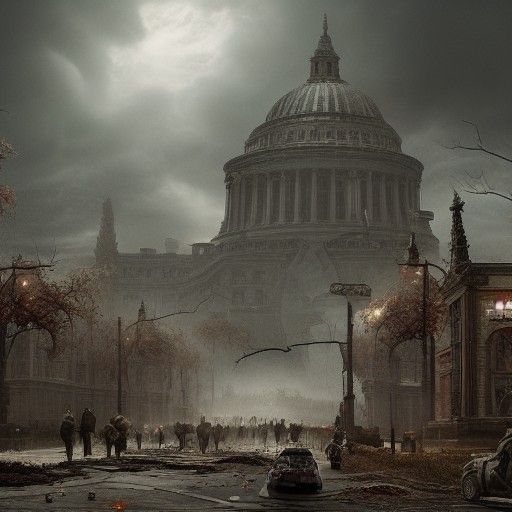Epic Zombie Apocalypse Digital Matte Painting