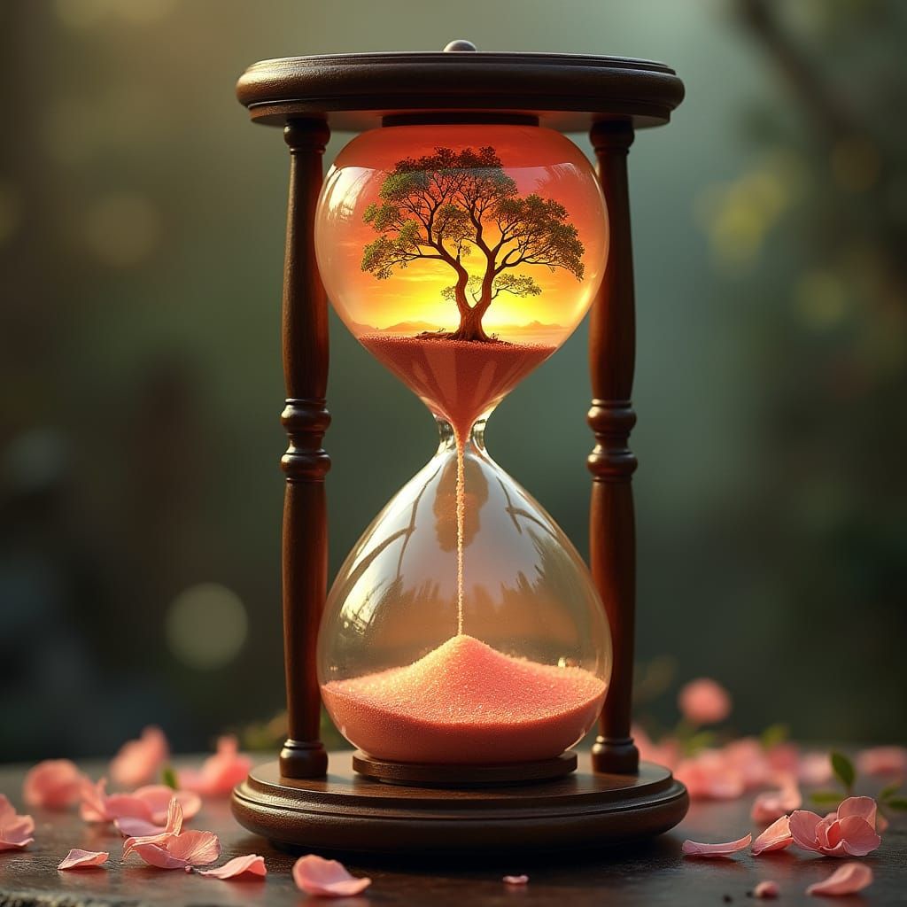 Whimsical Hourglass with Socora Tree