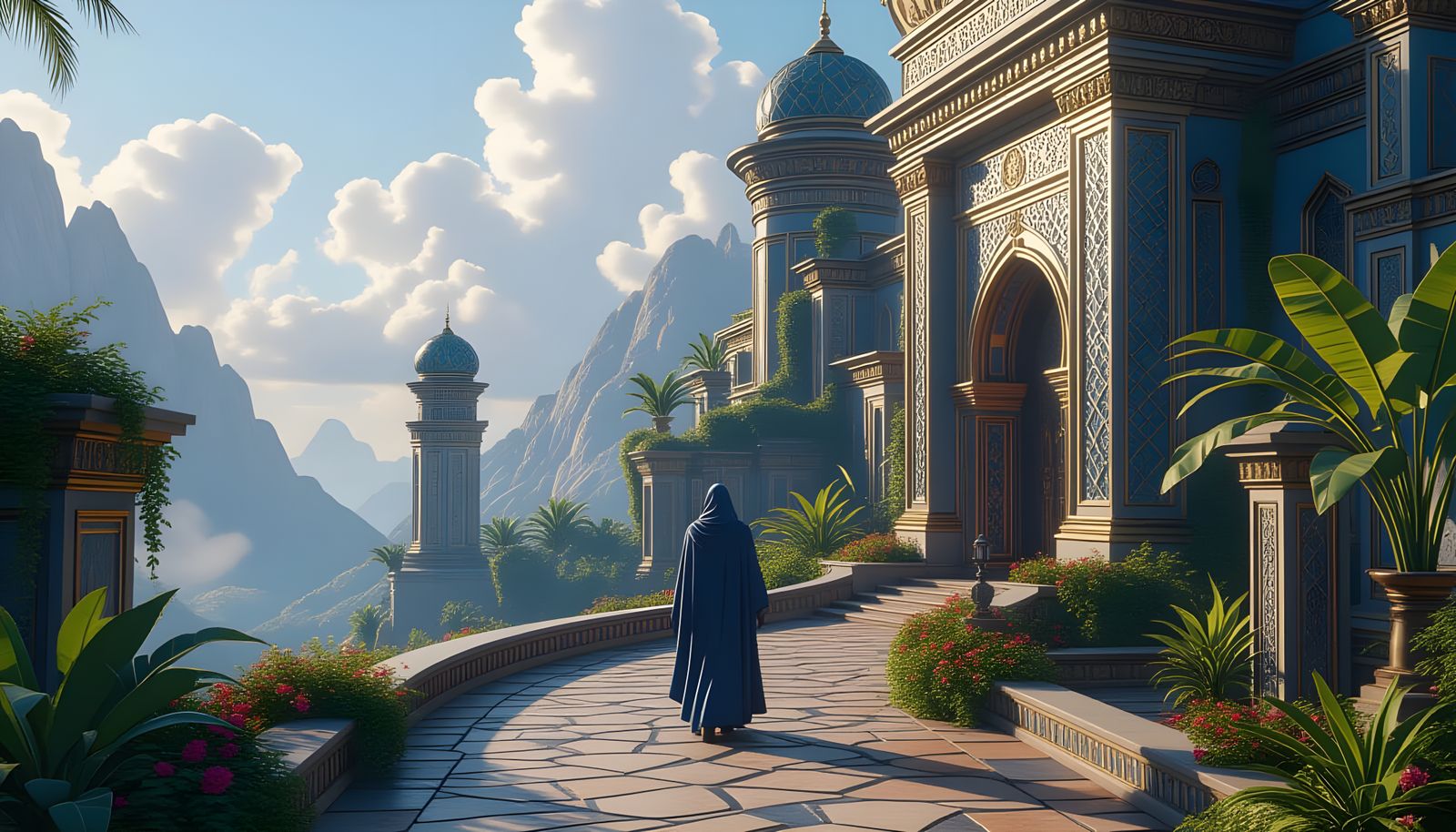 Fantastical Road in Deep Color as Matte Painting