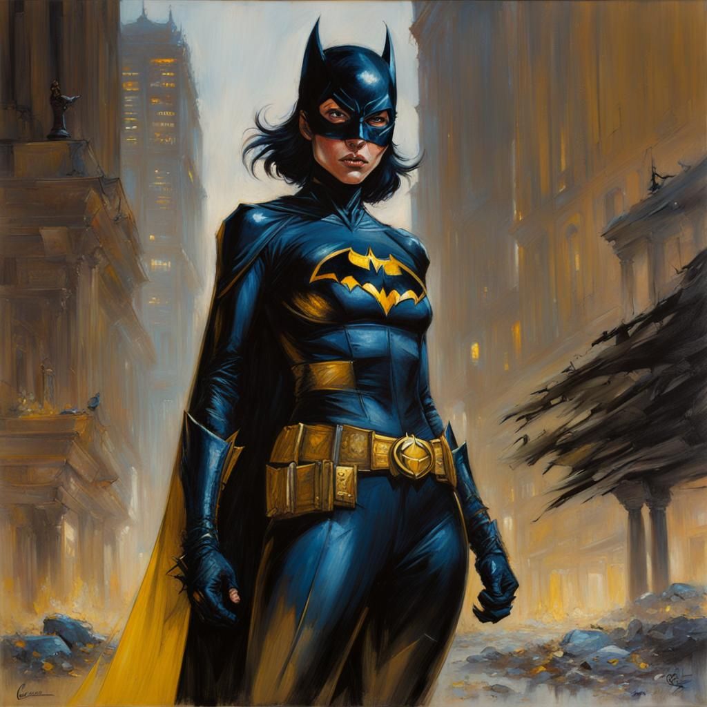 Cassandra Cain as Batgirl in Oil Painting