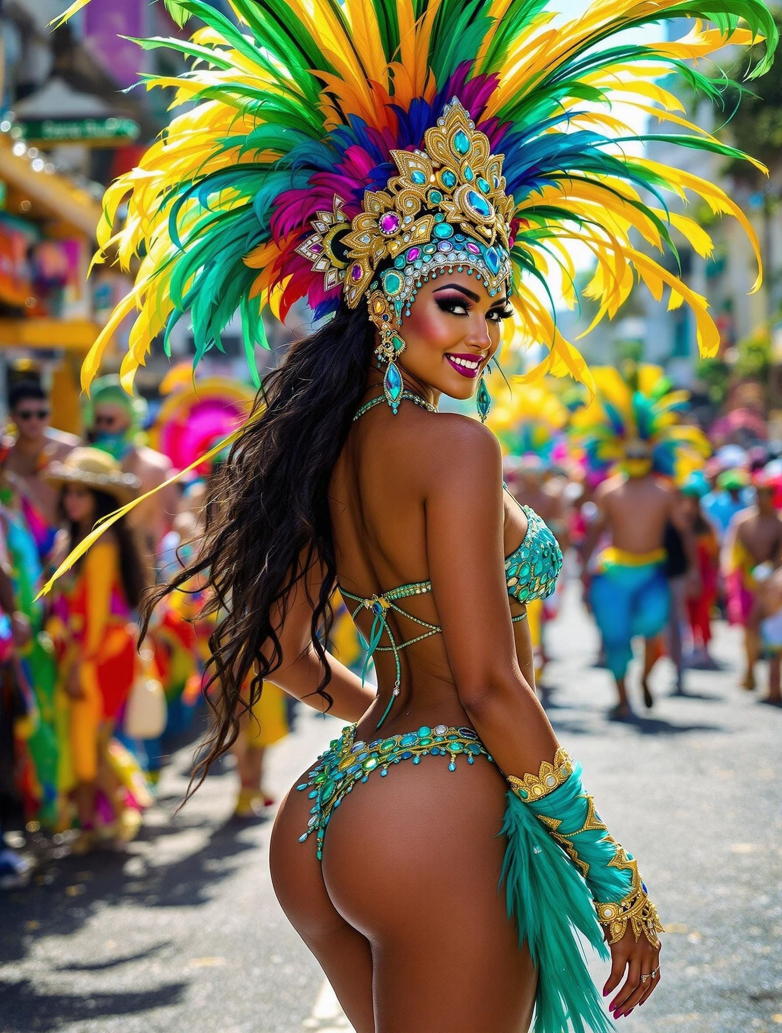 Exuberant Carnival Dancer in Rio