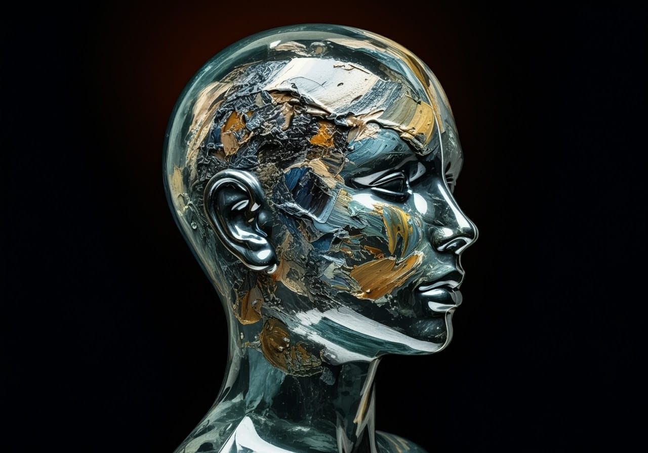 Crumpled Steelwool Pressured Linewaves Shiny Tenebrism