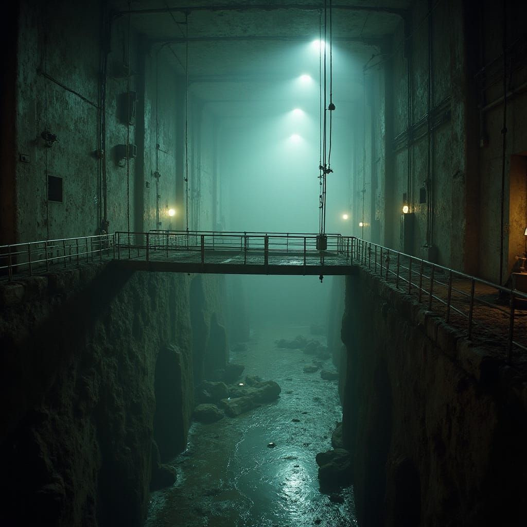 Eerie Walkway in Abandoned Alien Facility