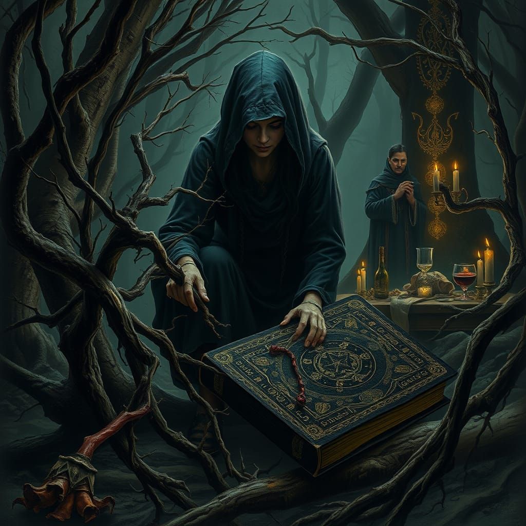 Mysterious Woman Rummages Through Nocturnal Underbrush, Whil...