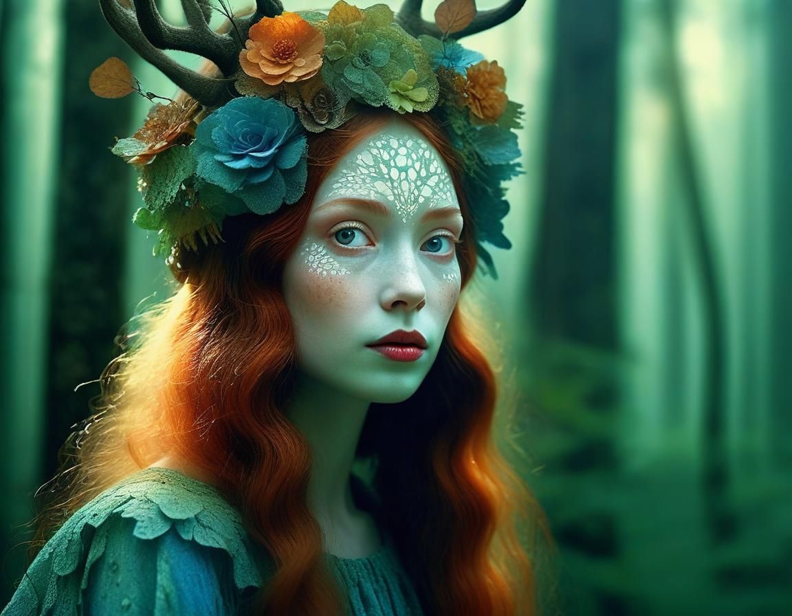 Enigmatic Forest Spirit in Afternoon Light