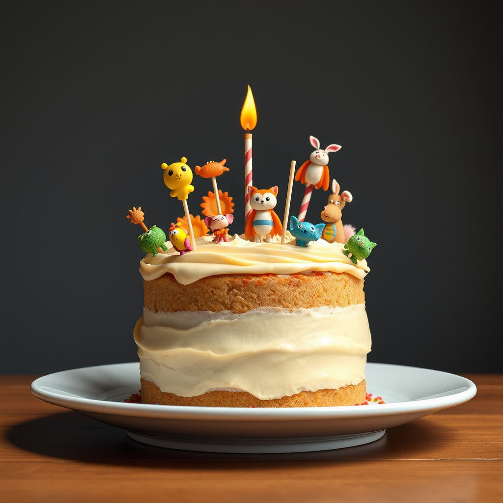 Whimsical Birthday Cake with Fantasy Characters