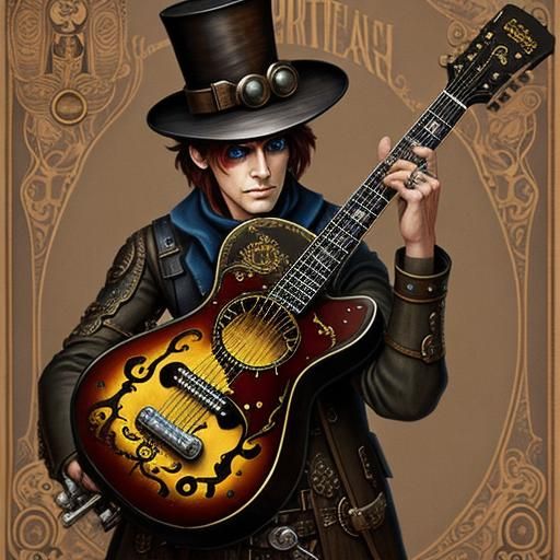 Disney Steampunk Guitar Art