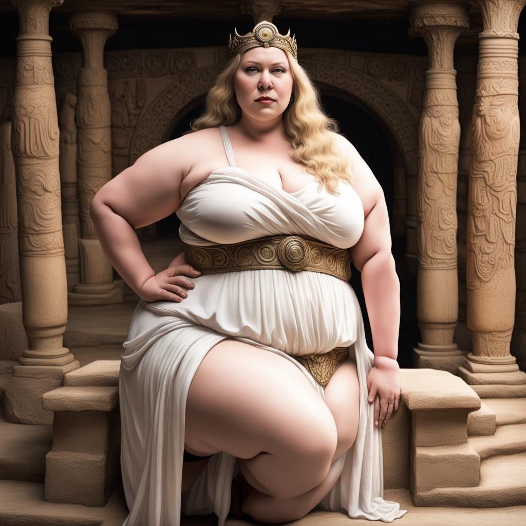 Goddess Priestess in Gothic Hypogeum