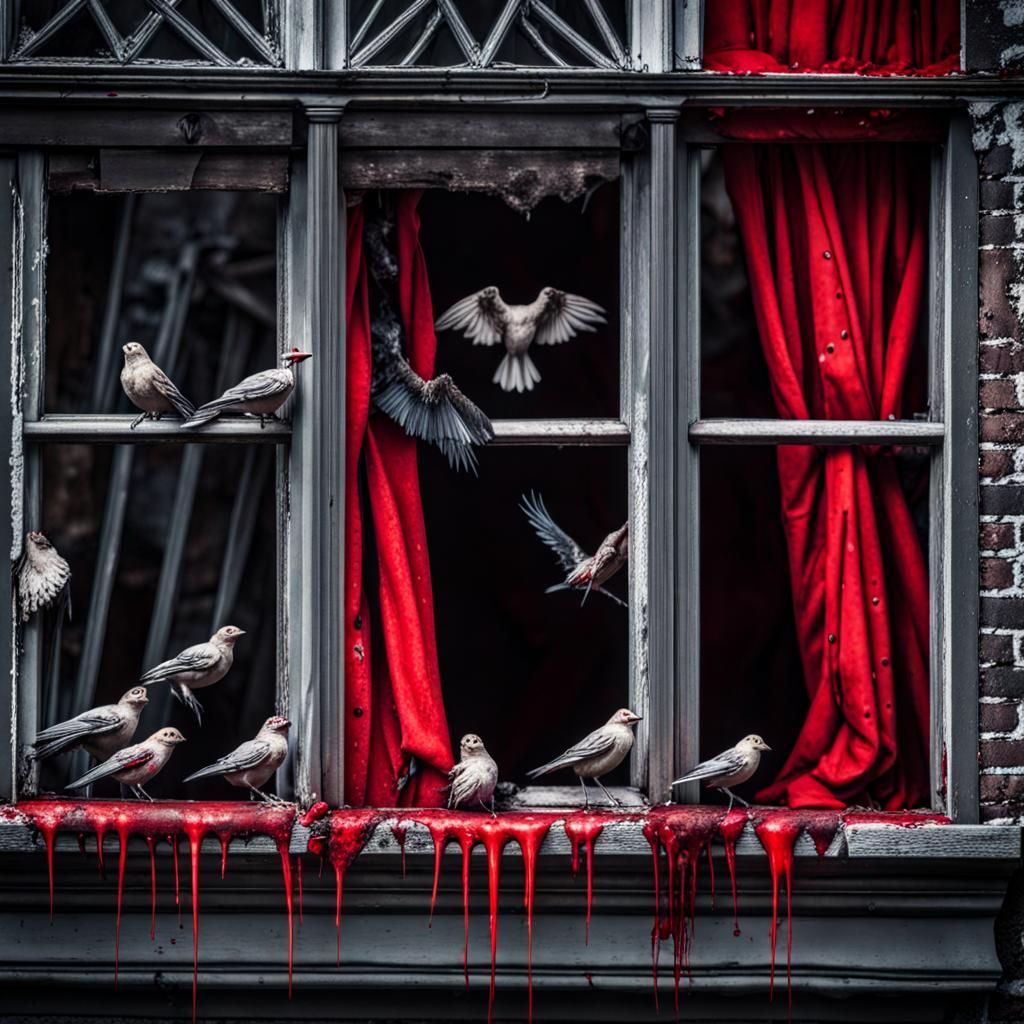 Gothic Horror High Street Scene with Apparitions