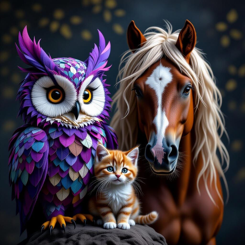 Felted Animal Portraits in Dark Fantasy Concept Art