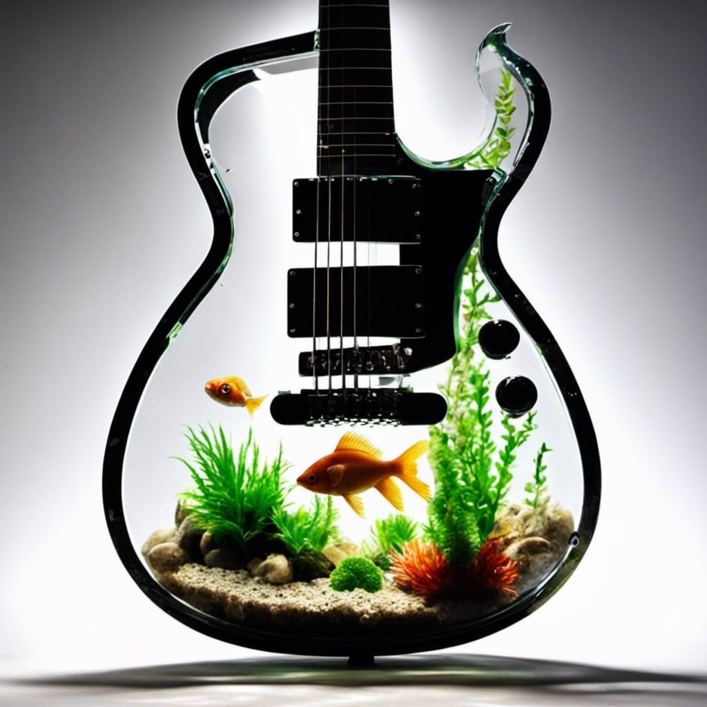Aquarium Guitar: Fish and Plants in Acrylic