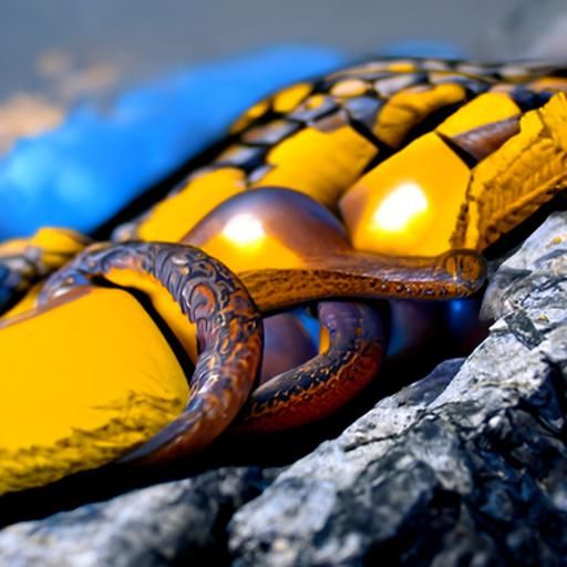 Coiled Snake in Detailed Matte Painting Style