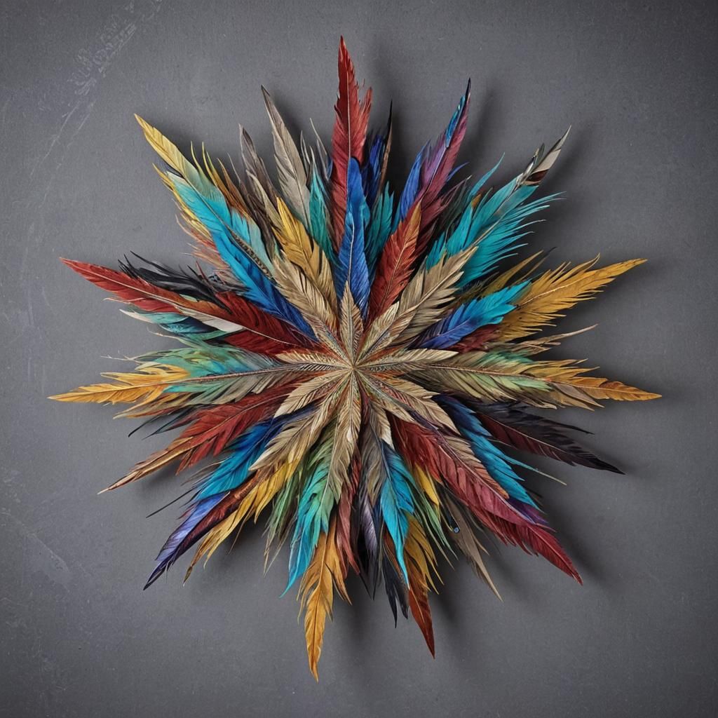 Magnificent Multicolored Feather Star with Intricate Detail