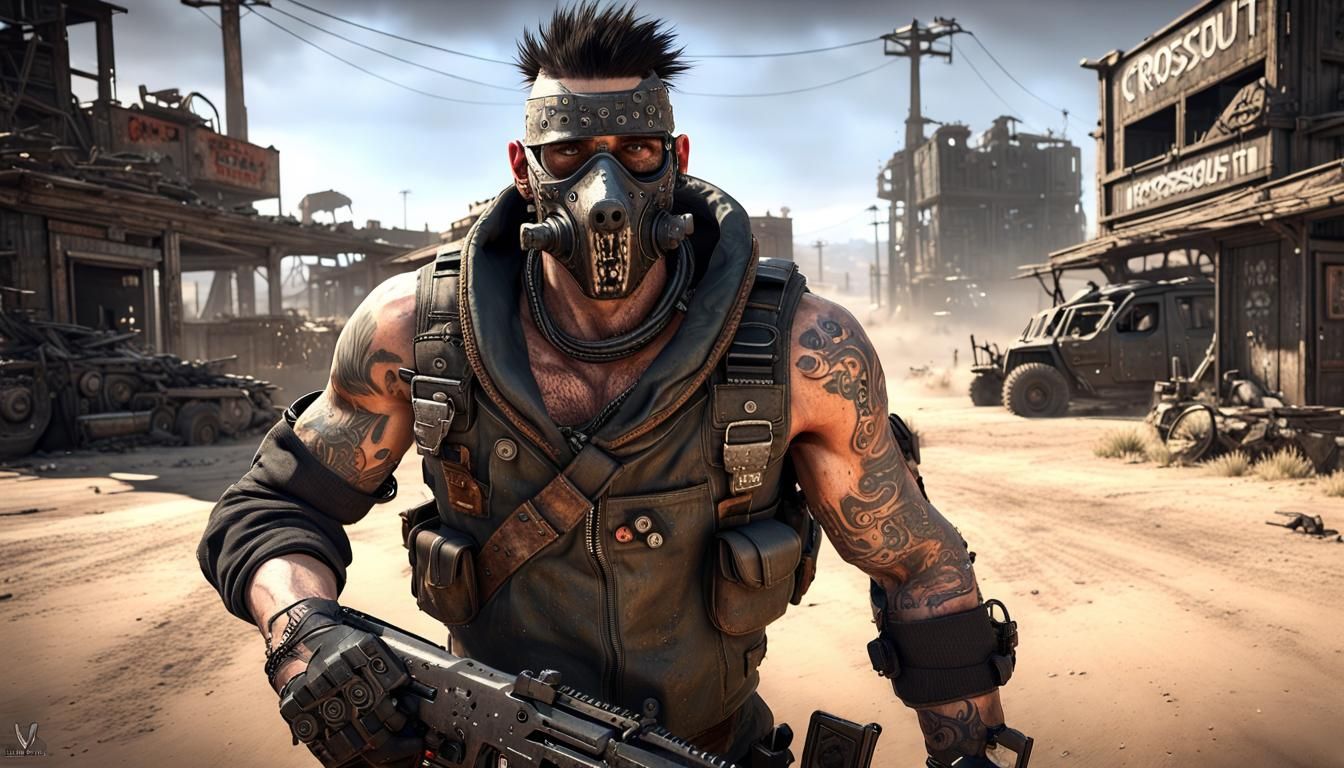 '' BARGHEST IS A RUGGED MAN''... A MERCENARY OF THE CROSSOUT WASTELAND, FROM THE GAME #CROSSOUT..........#BIGBADPAPPAWOL...