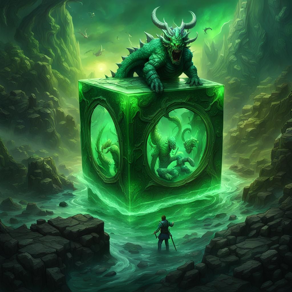 Gelatinous Cube Engulfs Adventurers, Dragon Watches