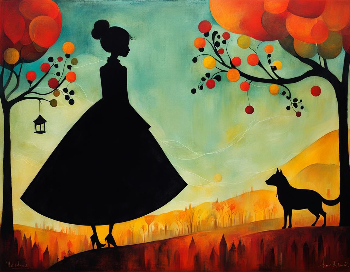 Whimsical Silhouette in Shadow, Anna Silivonchik Style