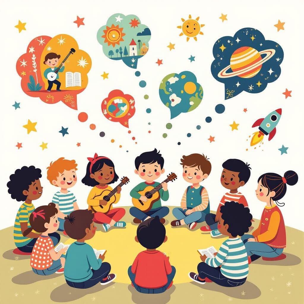 Children's Dreams: A Collage Illustration