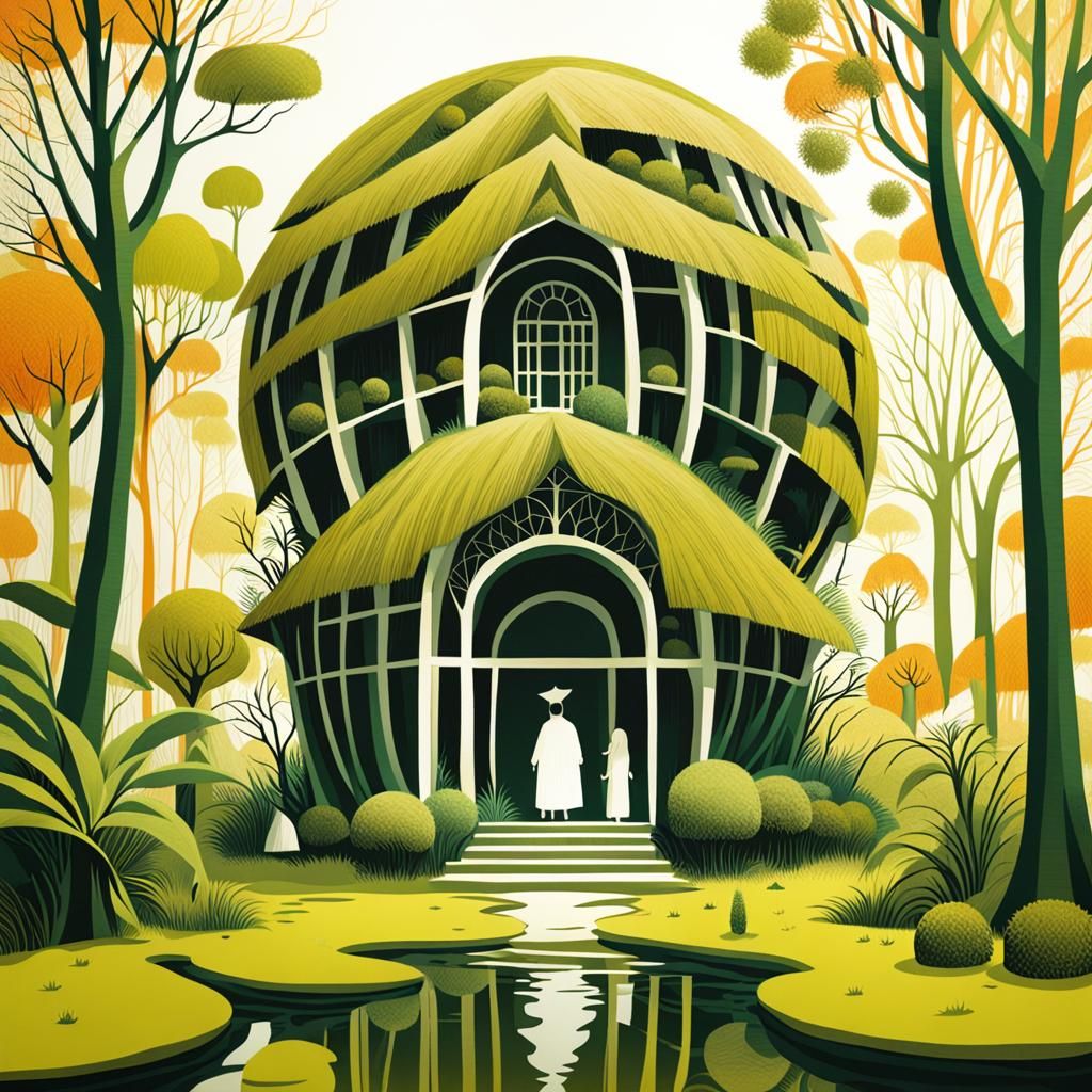 Galactic Zen Oasis in Whimsical Woodland Style