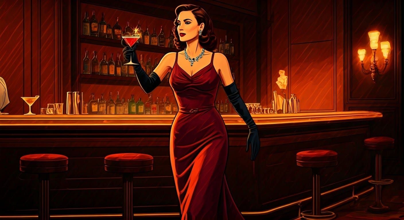 Sophisticated Woman Enters Swanky Luau Bar in Beverly Hills