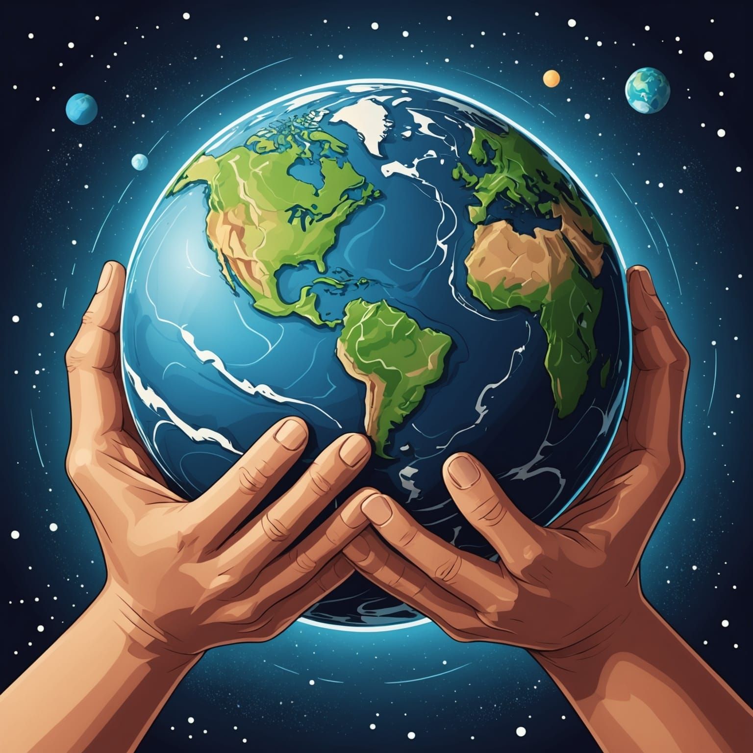 Earth Held in God's Hands: A Symbolic Image