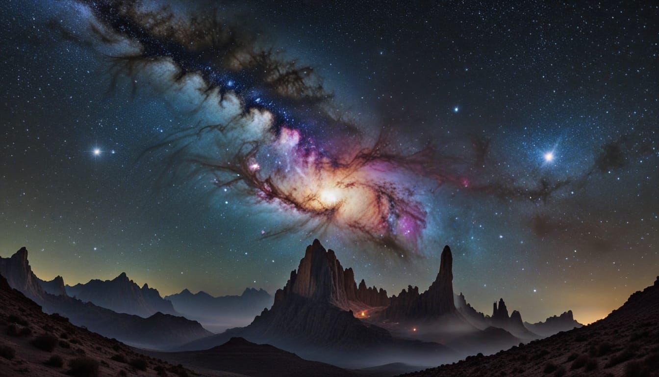 Cosmic Landscape Photography in Ethereal Glow