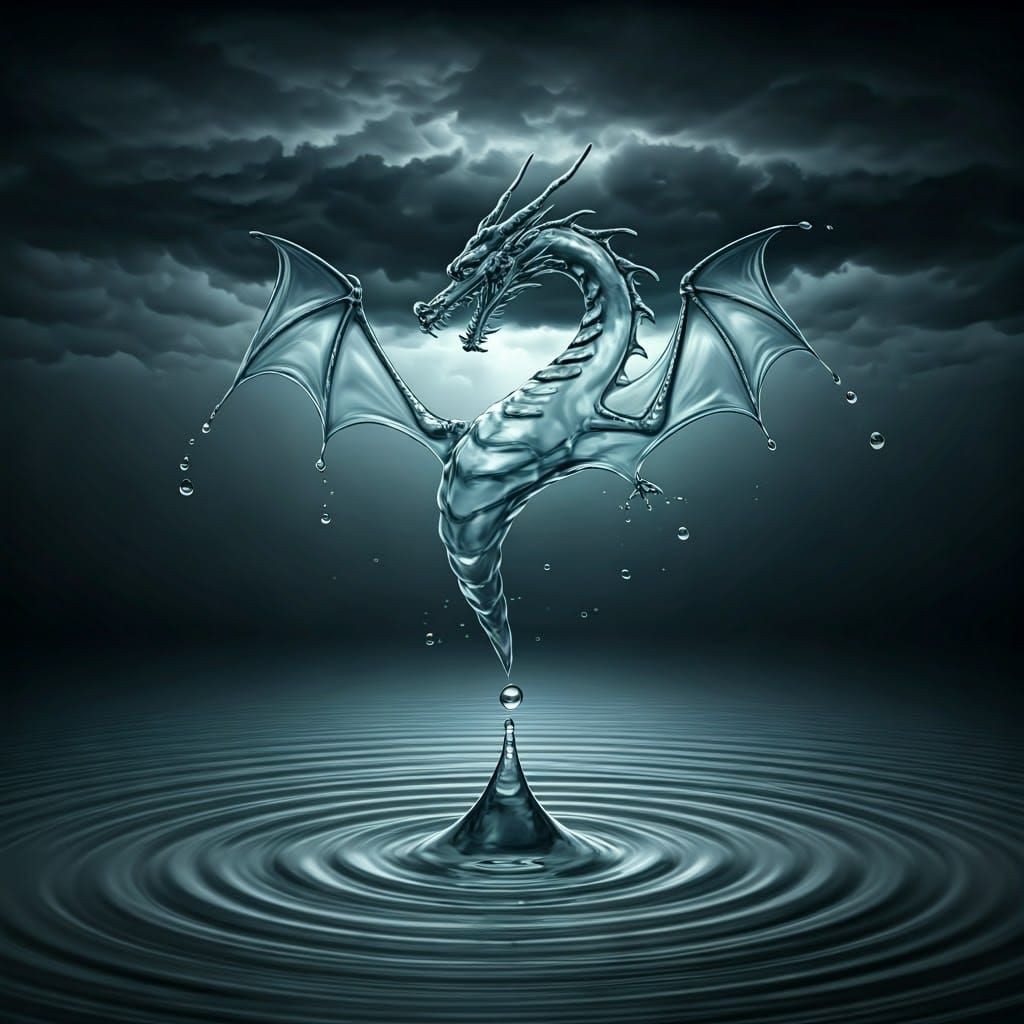 Water Dragon Descends into Mountain Lake